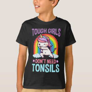 Funny Tonsil Removal Unicorn Kid Tonsillectomy T-Shirt