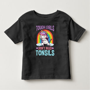 Funny Tonsil Removal Unicorn Kid Tonsillectomy Toddler T-shirt