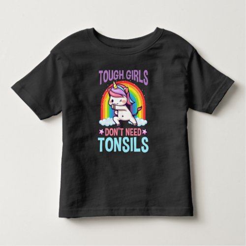 Funny Tonsil Removal Unicorn Kid Tonsillectomy Toddler T_shirt