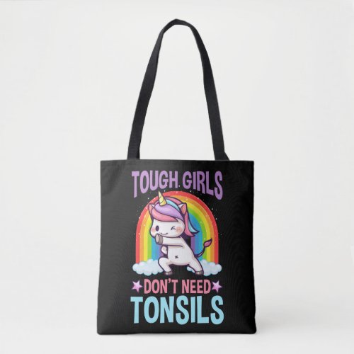 Funny Tonsil Removal Unicorn Kid Tonsillectomy Tote Bag