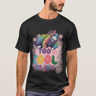 Funny "Too Cool For This" Chill Aesthetic Cat  ✨🌈 T-Shirt