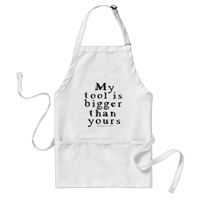 Funny Tool Lovers Big Tool Woodturning Woodworking Adult Apron (Front)
