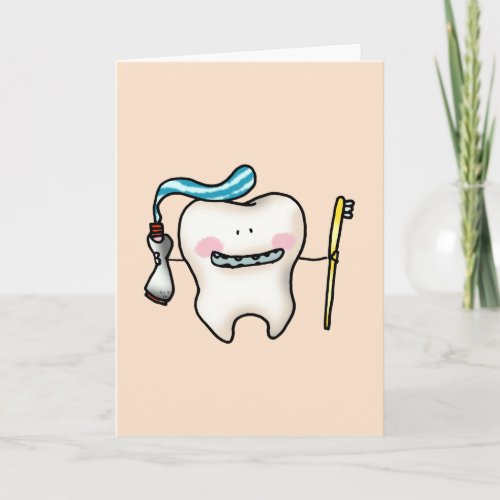funny tooth cartoon card