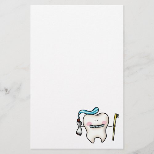 funny tooth cartoon stationery