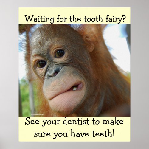 Funny Tooth Fairy Childrens Dentist Poster