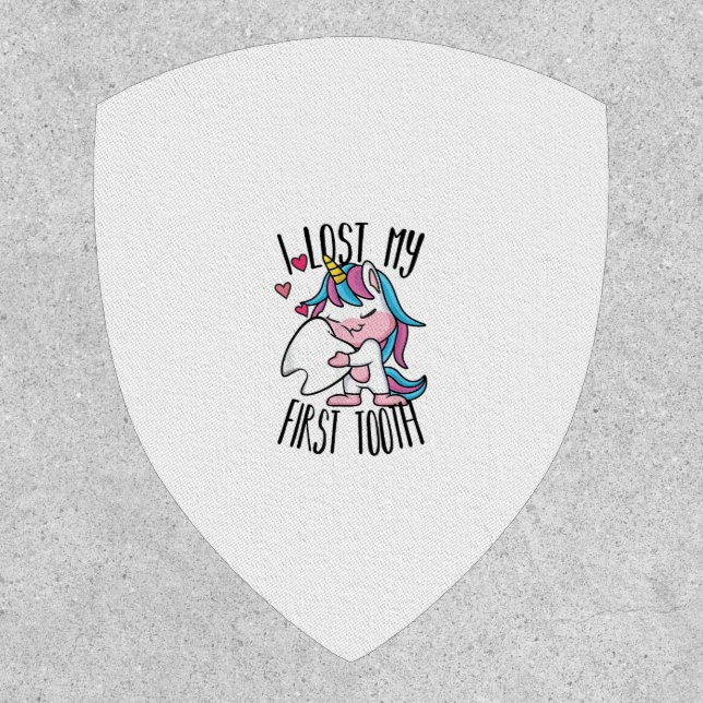 Funny Tooth Fairy - Cute Unicorn I Lost My First T Patch (Front)