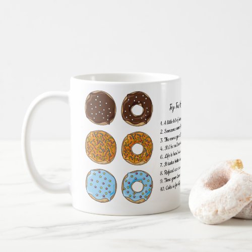 FUNNY Top 10 Reasons To Eat Cake Donuts ADD TEXT Coffee Mug