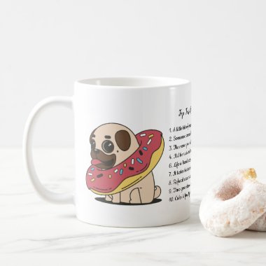 FUNNY Top 10 Reasons To Eat Cake PUG ADD TEXT Coffee Mug