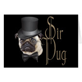 Funny Top Hat Monocle Sir Pug Dog (Front Horizontal)