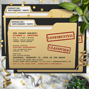 Funny Top Secret Files Surprise Retirement Party Invitation
