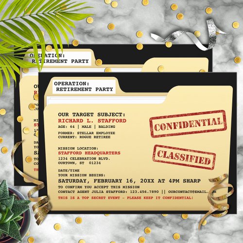 Funny Top Secret Files Surprise Retirement Party