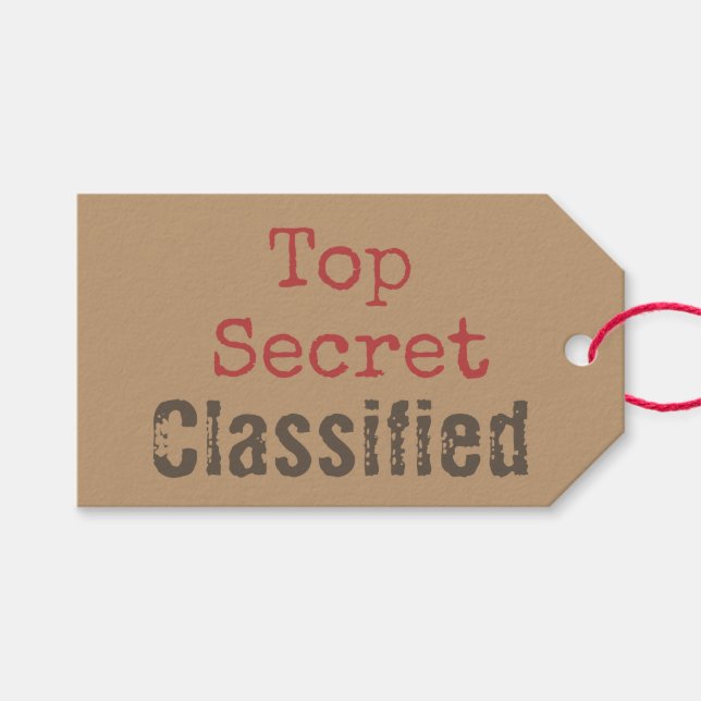 Funny Top Secret Gift Tags (Front (Horizontal))