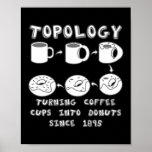 Funny Topology Turning Coffee Cups into Donuts Poster<br><div class="desc">Funny Topology Turning Coffee Cups into Donuts Math Teacher Gift. Perfect gift for your dad,  mom,  papa,  men,  women,  friend and family members on Thanksgiving Day,  Christmas Day,  Mothers Day,  Fathers Day,  4th of July,  1776 Independent day,  Veterans Day,  Halloween Day,  Patrick's Day</div>