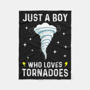 Funny Tornado Gift For Boys Kids Hurricane Weather Fleece Blanket
