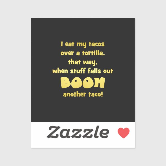 Funny Tortilla Boom Joke Sticker (Sheet)