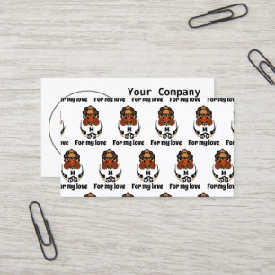 Funny Tortoise Chilling Monogram Business Card