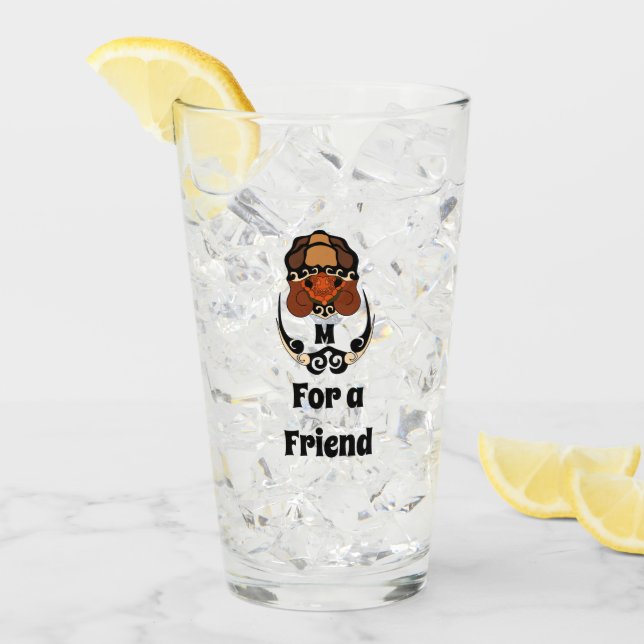Funny Tortoise Chilling Monogram Glass (Front Ice)