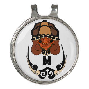 Funny Tortoise Chilling Monogram Golf Hat Clip