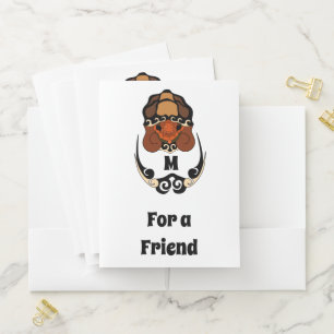 Funny Tortoise Chilling Monogram Pocket Folder
