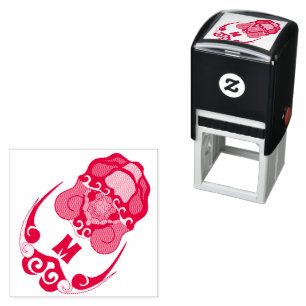 Funny Tortoise Chilling Monogram Self-inking Stamp