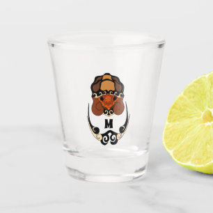 Funny Tortoise Chilling Monogram Shot Glass