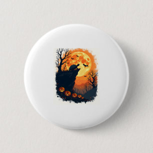 Funny Tortoise Halloween Silhouette Spooky Tortois Button