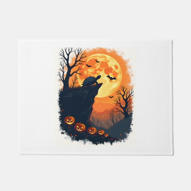 Funny Tortoise Halloween Silhouette Spooky Tortois Doormat (Front)