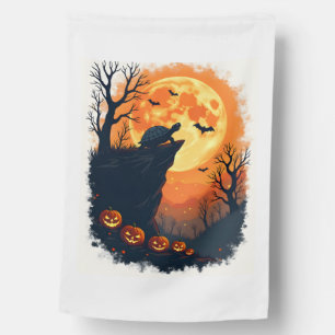 Funny Tortoise Halloween Silhouette Spooky Tortois House Flag