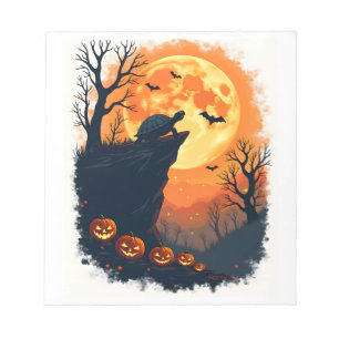 Funny Tortoise Halloween Silhouette Spooky Tortois Notepad
