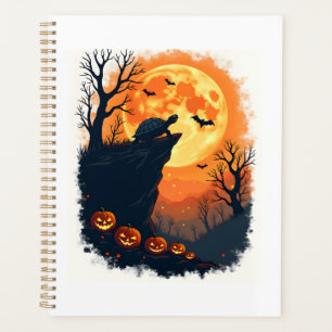 Funny Tortoise Halloween Silhouette Spooky Tortois Planner