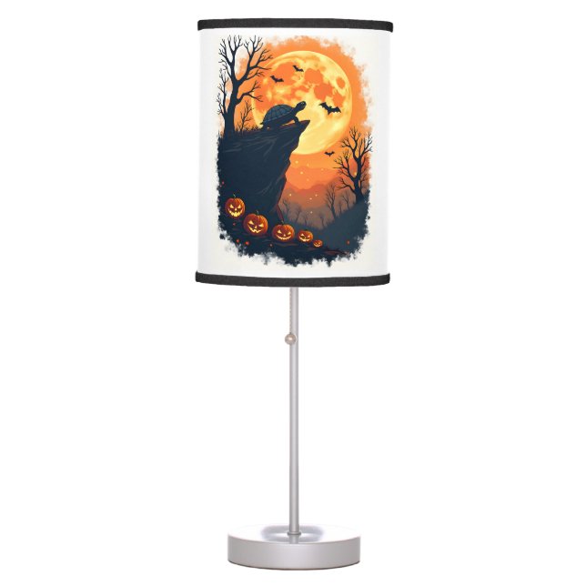 Funny Tortoise Halloween Silhouette Spooky Tortois Table Lamp (Front)