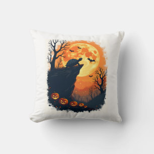 Funny Tortoise Halloween Silhouette Spooky Tortois Throw Pillow