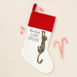 Funny Tortoise Shell Cat Hanging On - Tortie Cat  Christmas Stocking
