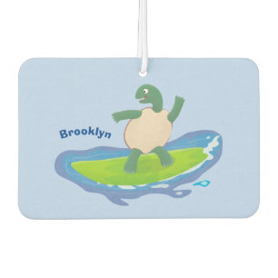 Funny tortoise wave surfing cartoon  air freshener