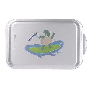Funny tortoise wave surfing cartoon cake pan
