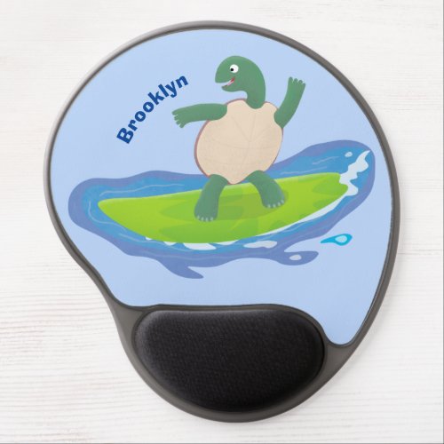 Funny tortoise wave surfing cartoon gel mouse pad