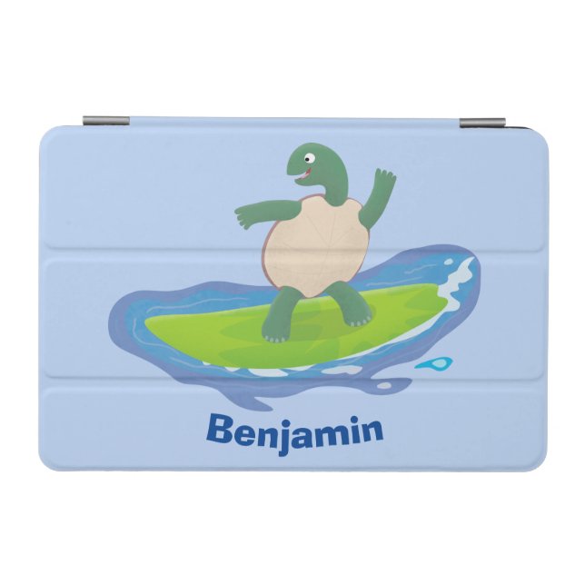 Funny tortoise wave surfing cartoon iPad mini cover (Horizontal)