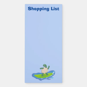Funny tortoise wave surfing cartoon  magnetic notepad