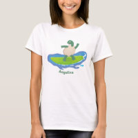 Funny tortoise wave surfing cartoon