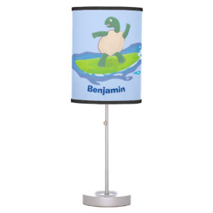 Funny tortoise wave surfing cartoon  table lamp
