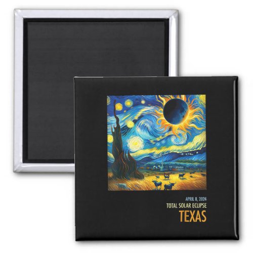 Funny Total Solar Eclipse 2024 Texas  Magnet