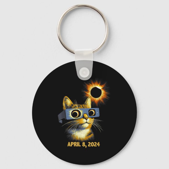 Funny Total Solar Eclipse Totality Sunglasses Keychain (Front)