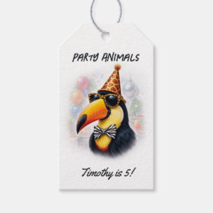 Funny Toucan Party Animal Kids Safari Birthday Gift Tags