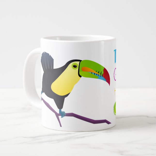 Funny Toucan Pun Mug - Colorful Bird (Front Left)