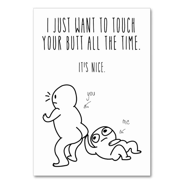 Funny Touch My Butt Love Card (Front)