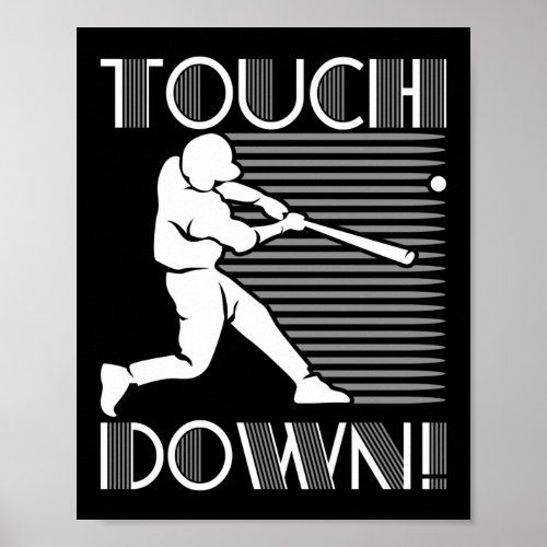 Funny Touchdown Baseball Football Sports Gift Poster