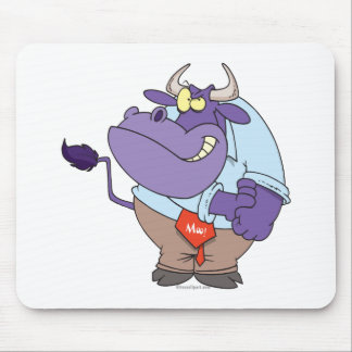 funny tough bull cartoon mouse pad