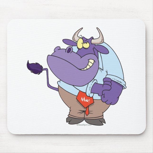 funny tough bull cartoon mouse pad (Front)