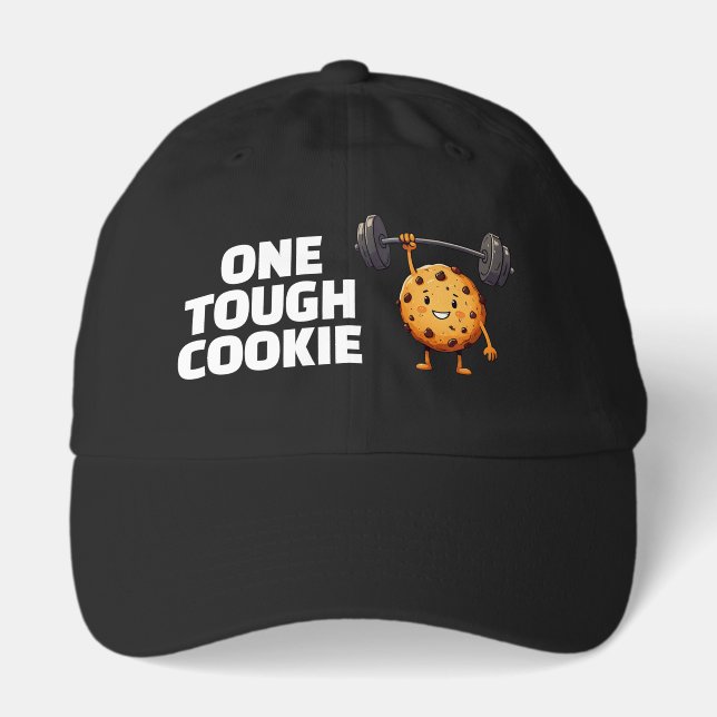Funny Tough Cookie Lifting Barbell Hat (Front)