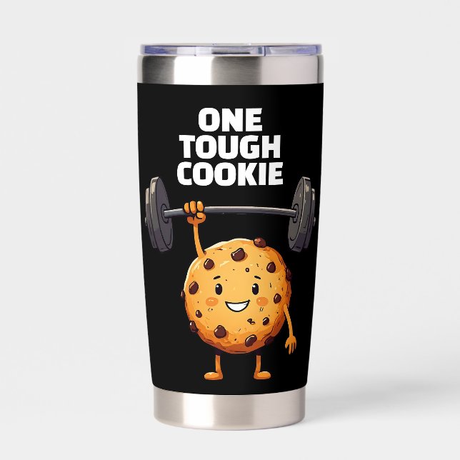Funny Tough Cookie Lifting Barbell Insulated Tumbler (Front)